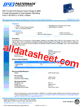 PEWCA1010 Datasheet PDF - Pasternack Enterprises, Inc.