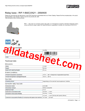RIF-1-BSC Datasheet PDF - PHOENIX CONTACT