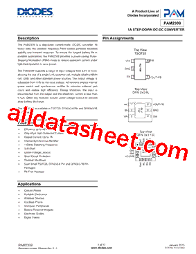 PAM2309CGFADJR Datasheet PDF - Diodes Incorporated