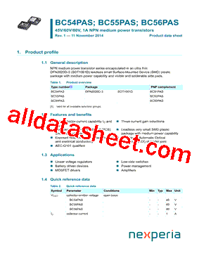 BC54PAS Datasheet PDF - Nexperia B.V. All rights reserved