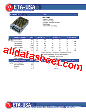 VTM21-WD Datasheet PDF - ETA-USA