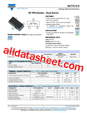 BA779-2-G Datasheet PDF - Vishay Siliconix
