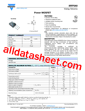 IRFP260 Datasheet PDF - Vishay Siliconix