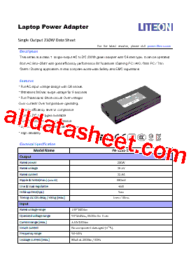 PA-1231-16 Datasheet PDF - Lite-On Technology Corporation