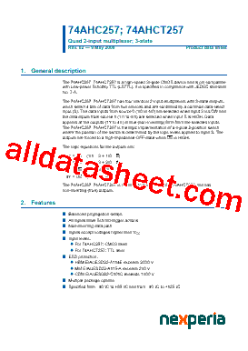 74AHCT257 Datasheet PDF - Nexperia B.V. All rights reserved