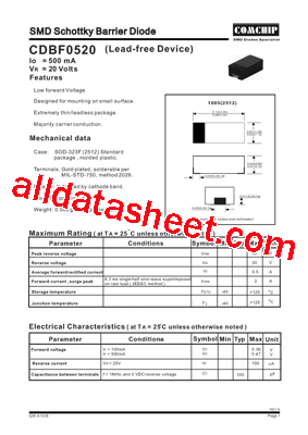 CDBF0520 Datasheet PDF - Comchip Technology