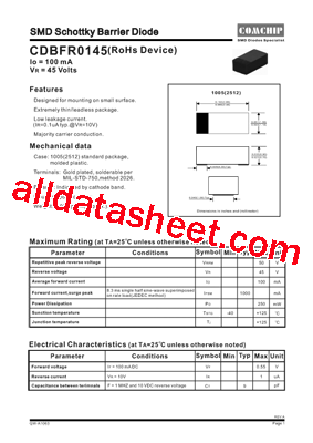 CDBFR0145 Datasheet PDF - Comchip Technology