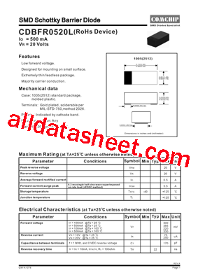 CDBFR0520L Datasheet PDF - Comchip Technology