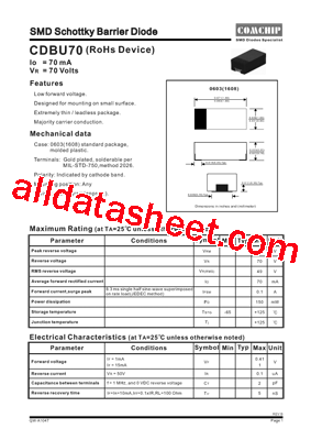 CDBU70 Datasheet PDF - Comchip Technology