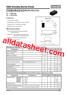 CDBUR42 Datasheet PDF - Comchip Technology