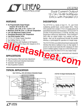 LTC2753UK-16 Datasheet PDF - Linear Technology