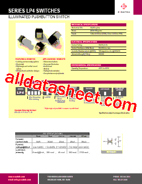 LP4-OA-1-R-B-A-R-R Datasheet PDF - E-SWITCH