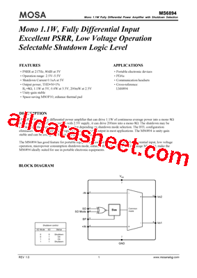 MS6894MGU Datasheet PDF - MOSA ELECTRONICS