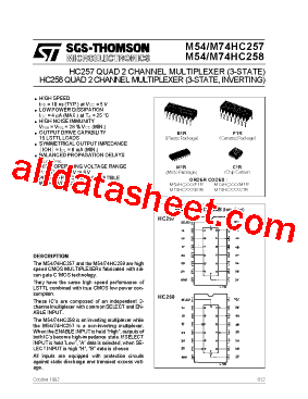 M74HC257B1R Datasheet PDF - STMicroelectronics