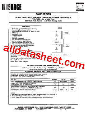 P6KE400A Datasheet PDF - Surge Components