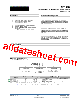 AP1635 Datasheet PDF - Diodes Incorporated