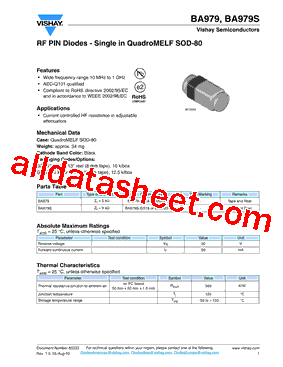 BA979 Datasheet PDF - Vishay Siliconix