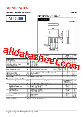 MJ2400 Datasheet PDF - Shindengen Electric Mfg.Co.Ltd