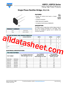 KBPC102. Datasheet PDF - Vishay Siliconix