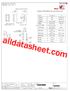 750310799 Datasheet PDF - Wurth Elektronik GmbH & Co. KG, Germany.