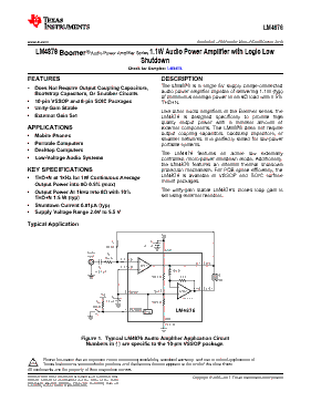 LM4876M Datasheet PDF - Texas Instruments