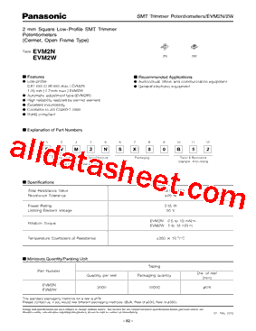 EVM-2WSX80B14 Datasheet PDF - Panasonic Semiconductor