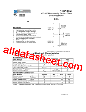 1S133M Datasheet PDF - Taiwan Semiconductor Company, Ltd