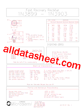 1N3900 Datasheet PDF - Microsemi Corporation
