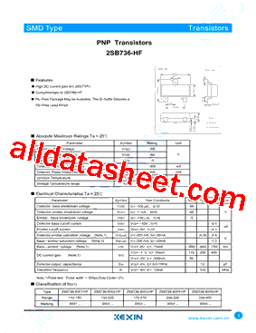 2SB736-BW1-HF Datasheet PDF - Guangdong Kexin Industrial Co.,Ltd