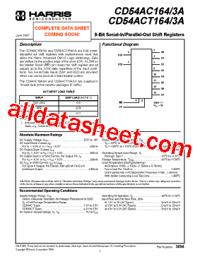 CD54AC164 Datasheet PDF - Intersil Corporation