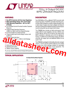 LTM8008 Datasheet PDF - Linear Technology