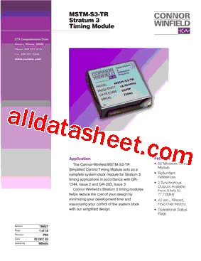 MSTM-S3-TR Datasheet PDF - Connor-Winfield Corporation