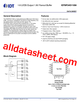 IDT8P34S1106I Datasheet PDF - Integrated Device Technology