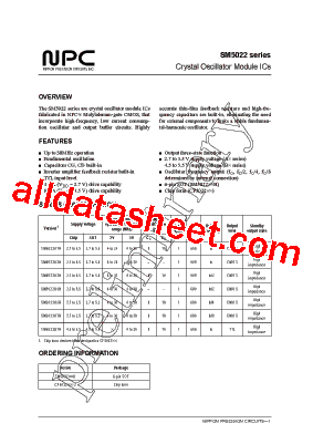 SM5022A2H Datasheet PDF - Nippon Precision Circuits Inc