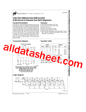54LS164 Datasheet PDF - National Semiconductor (TI)