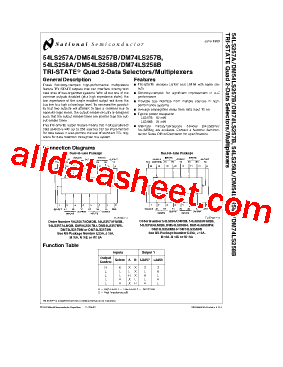 54LS257 Datasheet PDF - National Semiconductor (TI)