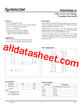 PI3VT3245-A Datasheet PDF - Pericom Semiconductor Corporation