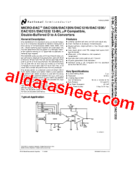 DAC1208 Datasheet PDF - National Semiconductor (TI)