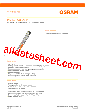 LEDINSPECTPROPENLIGHT150 Datasheet PDF - OSRAM GmbH