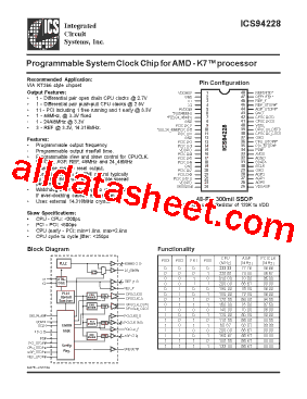 ICS94228 Datasheet PDF - Integrated Circuit Systems