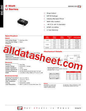 IJ0505DA Datasheet PDF - XP Power Limited
