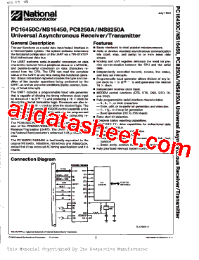 INS8250 Datasheet PDF - National Semiconductor (TI)