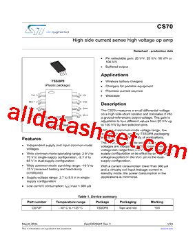 CS70 Datasheet PDF - STMicroelectronics