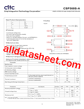 CSP560S-A Datasheet PDF - Chip Integration Technology Corporation